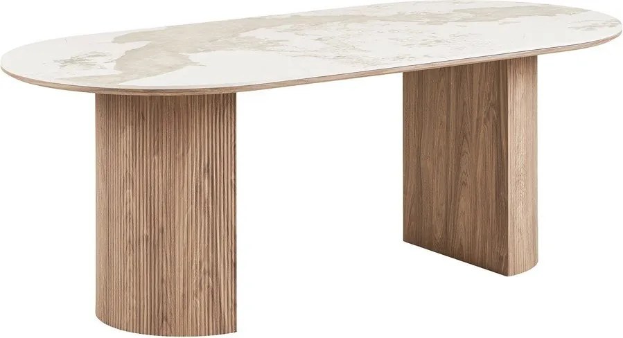 Трапезна маса с плот от имитация на мрамор 100x210 cm Athens – House Nordic