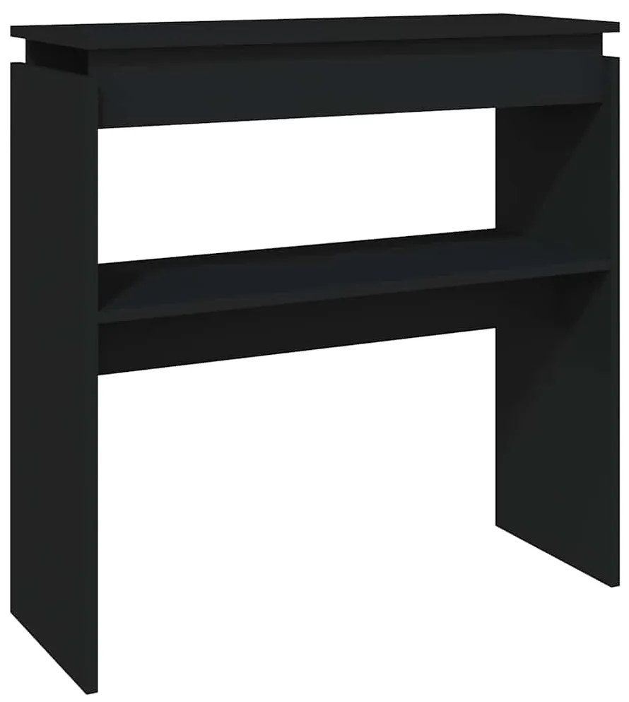 808315 vidaXL Конзолна маса, черна, 80x30x80 см, инженерно дърво