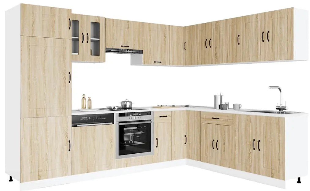 3314974 vidaXL Комплект кухненски шкафове от 14 части Kalmar, инженерно дърво