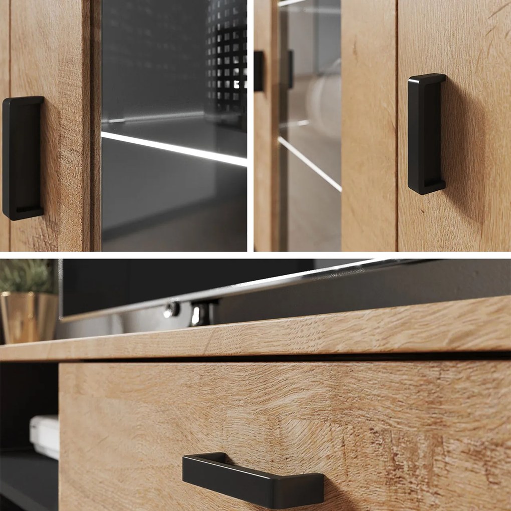TV шкаф Soho S3-Black - Natural
