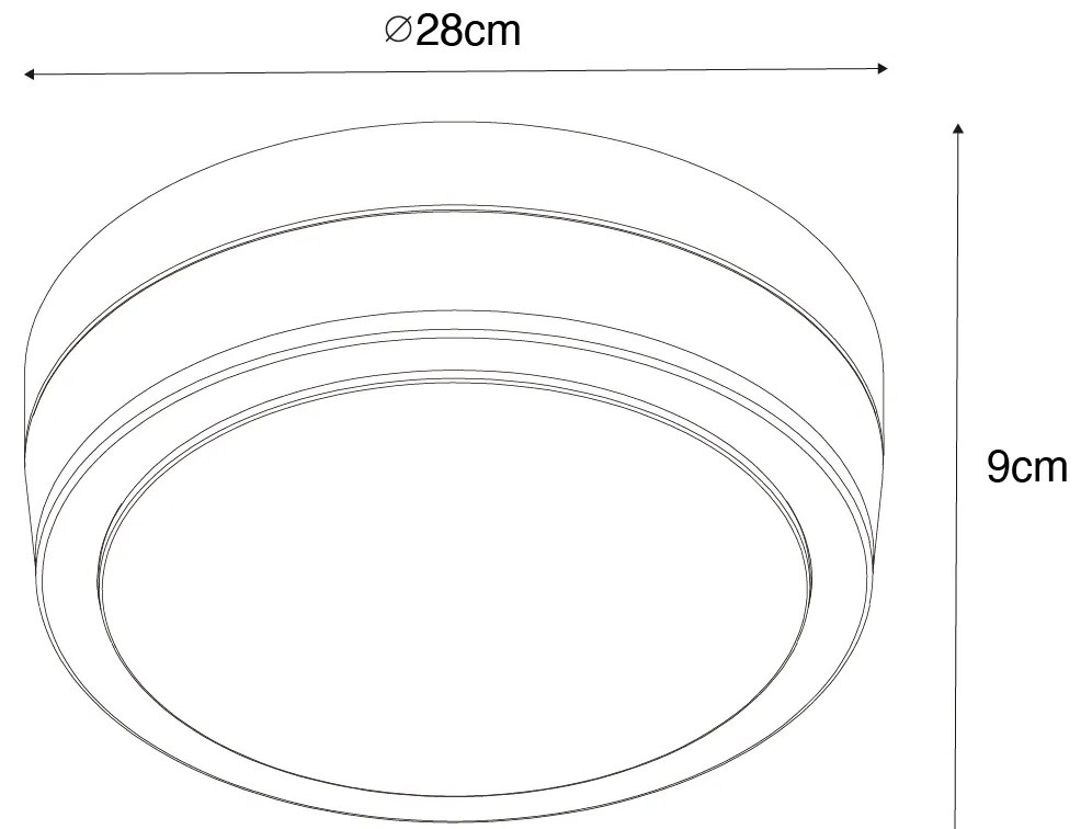 Модерна външна таванна лампа черна 28 см IP44 - Flavi