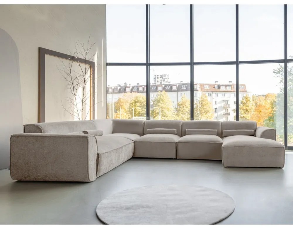 Бежов ъглов диван (ляв ъгъл/"U" форма) Flex Felix – Miuform