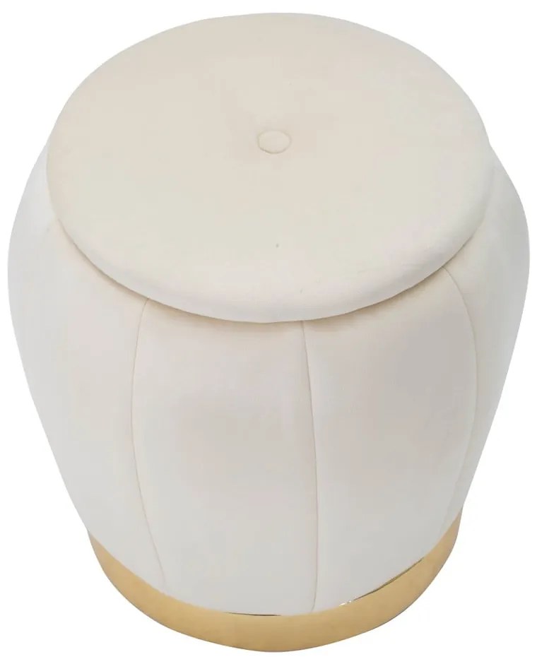 Табуретка от кремаво кадифе Paris - Mauro Ferretti