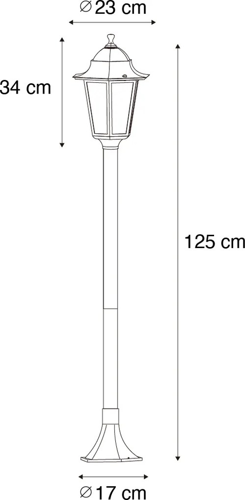 Класическа стояща външна лампа тъмно зелена 125 см IP44 - New Orleans