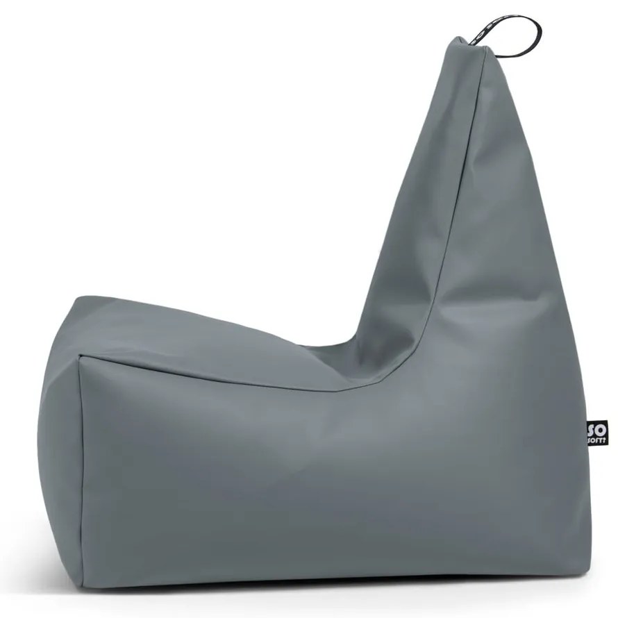 Сив пуф от изкуствена кожа Icy XL – So Soft?