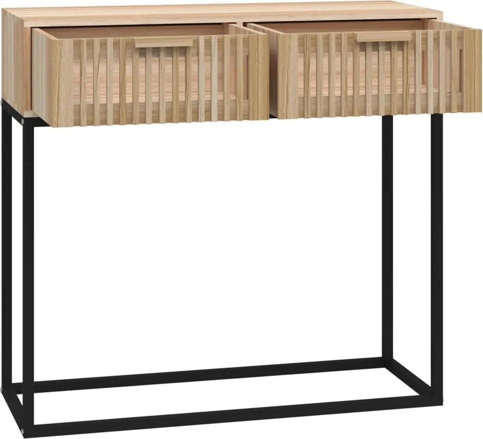 Конзолна маса, 80x30x75 см, инженерно дърво и желязо