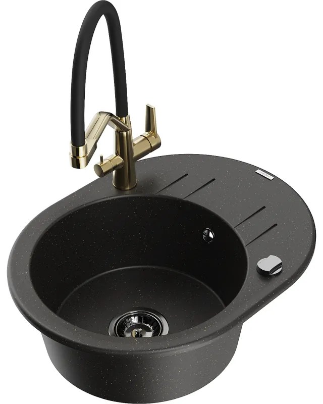 Mexen Kevin гранитна мивка с 1 отделение с кухненски смесител Duo,