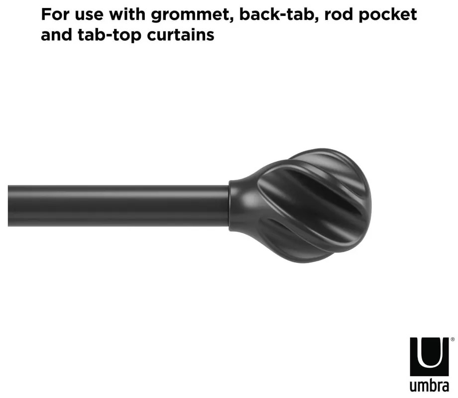 Стоманен разтегателен корниз 107 - 305 cm Helix - Umbra