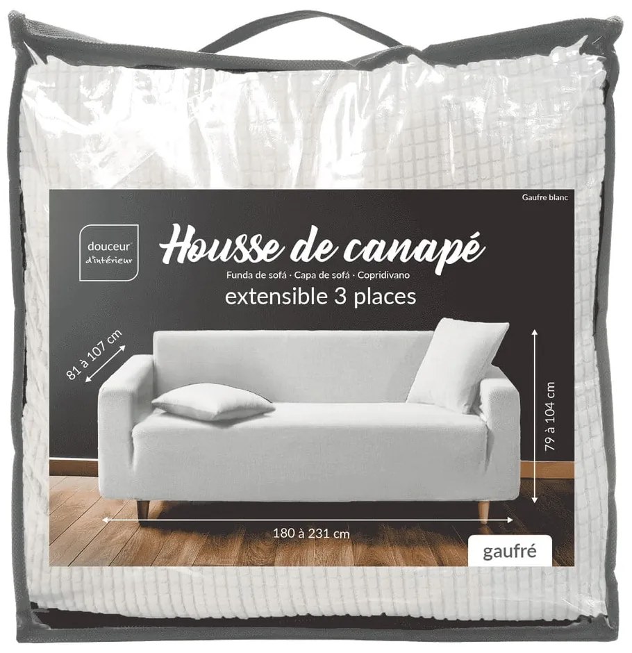 Кремаво триместно ластично покривало за диван Sacha – douceur d'intérieur