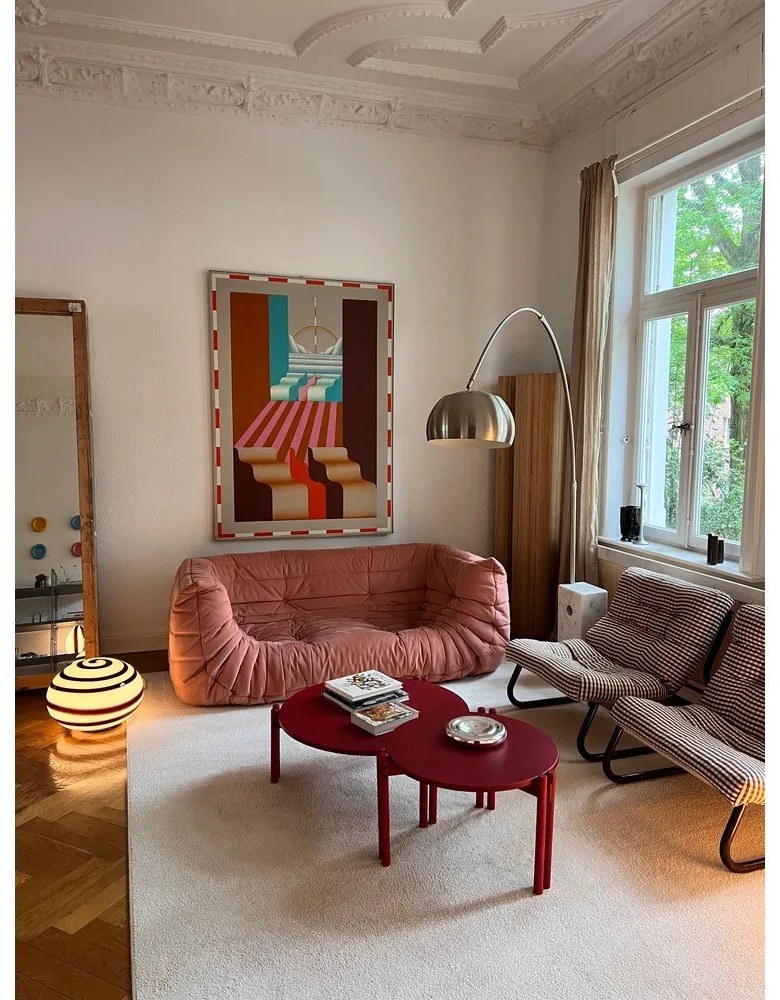 Синя кръгла масичка за кафе от масивен бор ø 60 cm Sticks – Karup Design