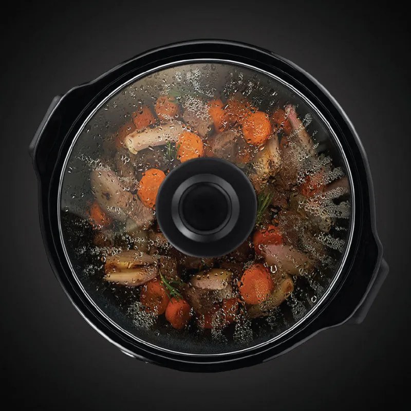 Втора ръка: Уред за бавно готвене Slow cooker Russell Hobbs 24180-56 Chalkboard, 3.5 литра, Керамичен съд, 3 програми, Черен