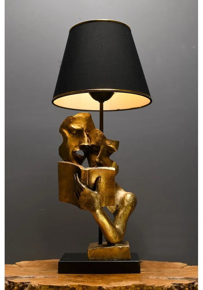 Черна и златисто настолна лампа (височина 57 cm) Lecture – Opviq lights