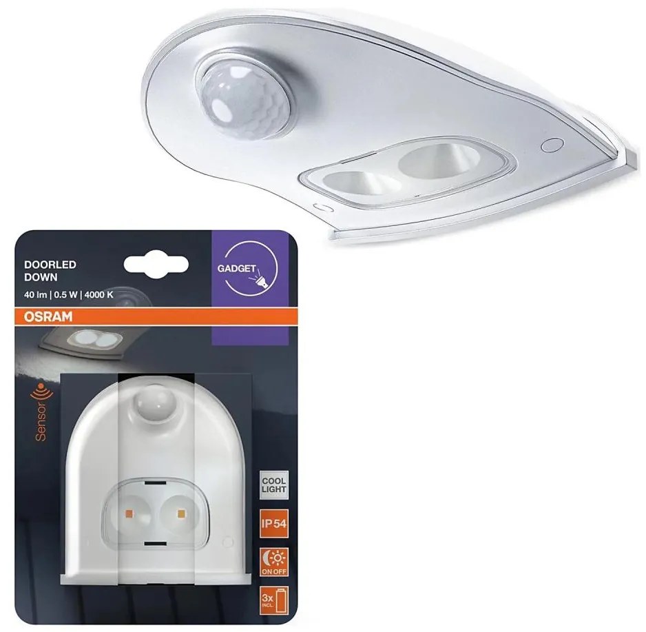 Osram - LED външен стенен аплик със сензор DOORLED LED/0,5W/3xAA IP54