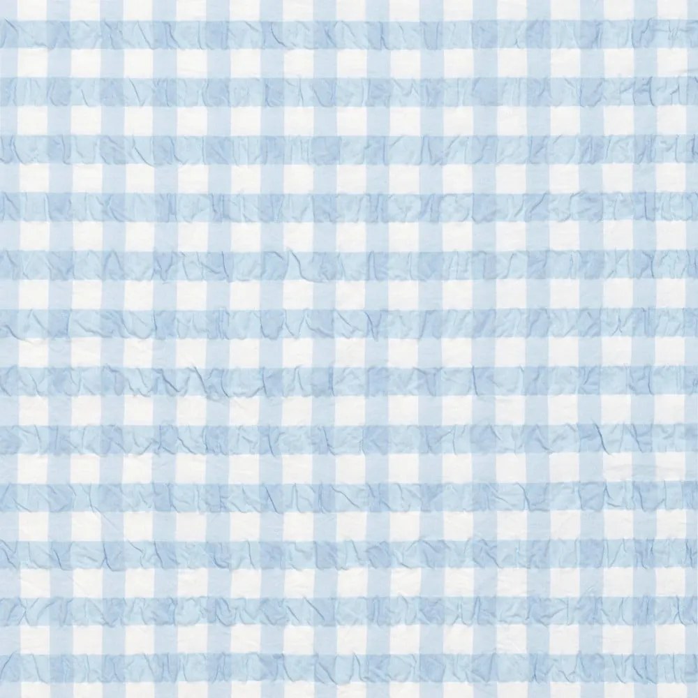 Бяло и светлосиньо удължено крепирано спално бельо за единично легло 140x220 cm Bæk&amp;Bølge - JUNA