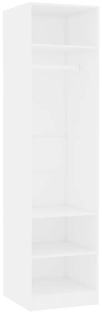 800234 vidaXL Гардероб, бял, 50x50x200 см, инженерно дърво