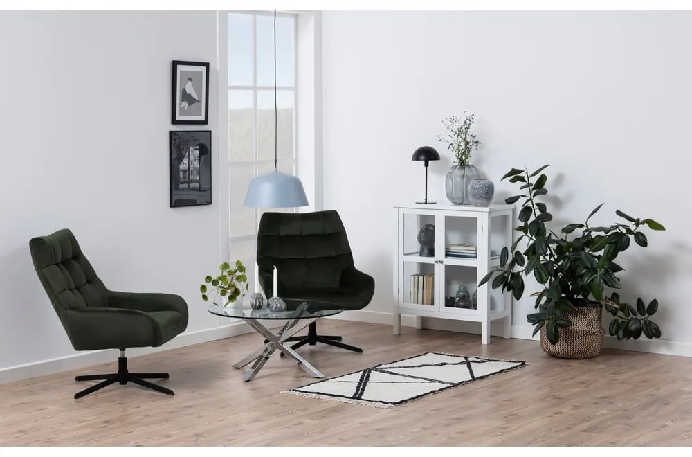 Зелено въртящо се кадифено кресло Paris – Actona