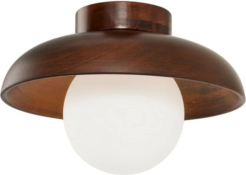 Кафяво осветително тяло за таван със стъклен абажур ø 24 cm Elsa – Opviq lights