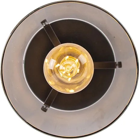 Интелигентна таванна лампа черна с димно стъкло, включваща Wifi ST64 - Dome