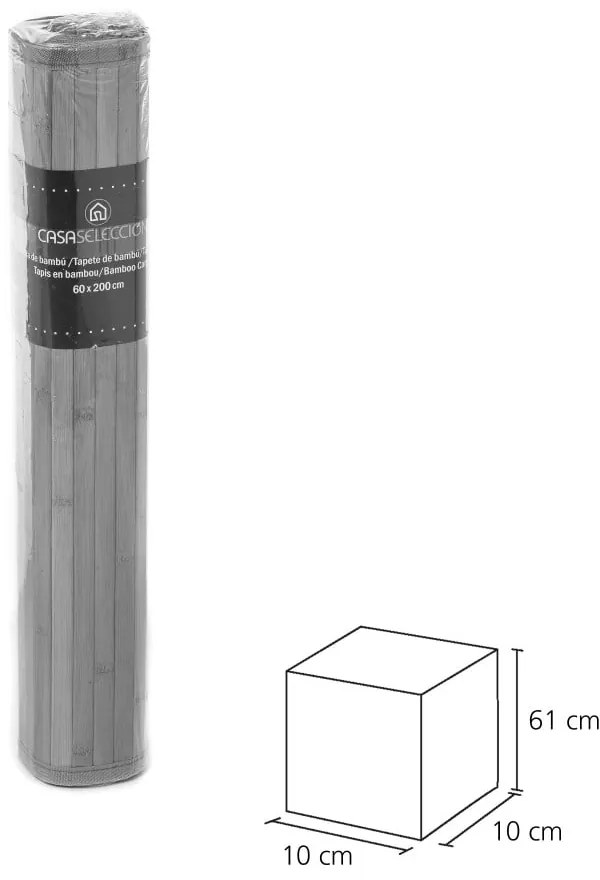 Сиво-зелен бамбуков килим 60x200 cm - Casa Selección
