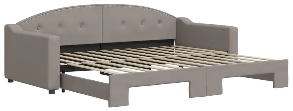 3197533 vidaXL Канапе с изтеглящо разтегателно легло таупе 90x200 см плат