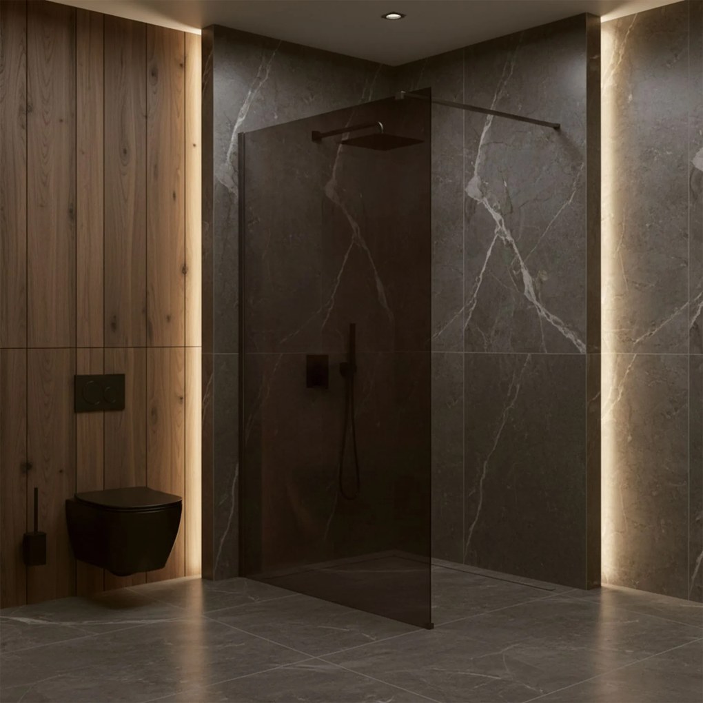 Параван за душ Rea Flexi Brown / Titan 80