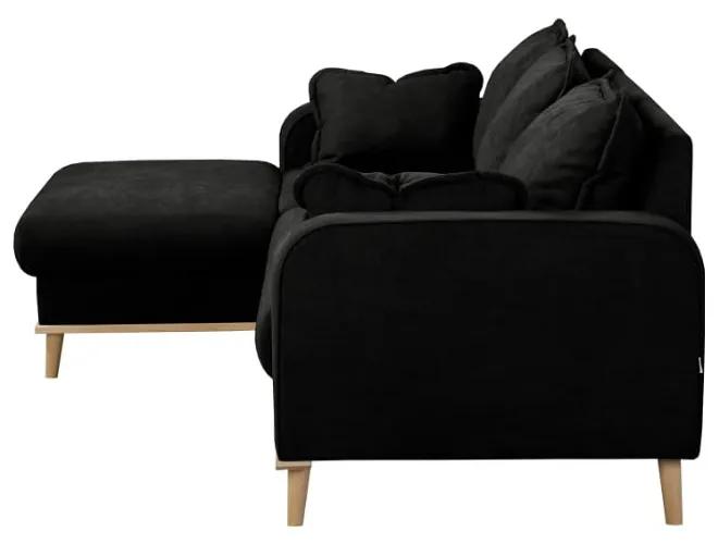 Черен ъглов диван (ляв ъгъл) Beata - Ropez