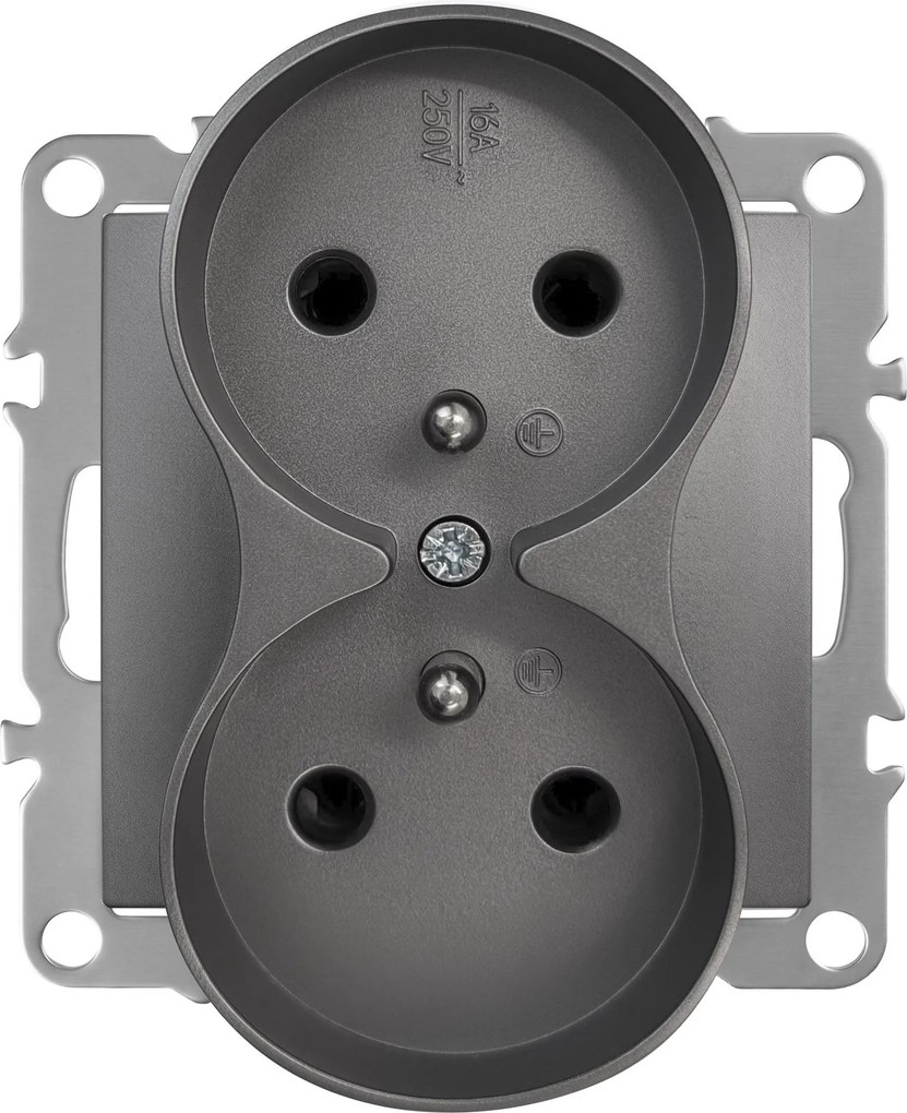Двоен контакт със заземяване OSTE JNH002-G Grey