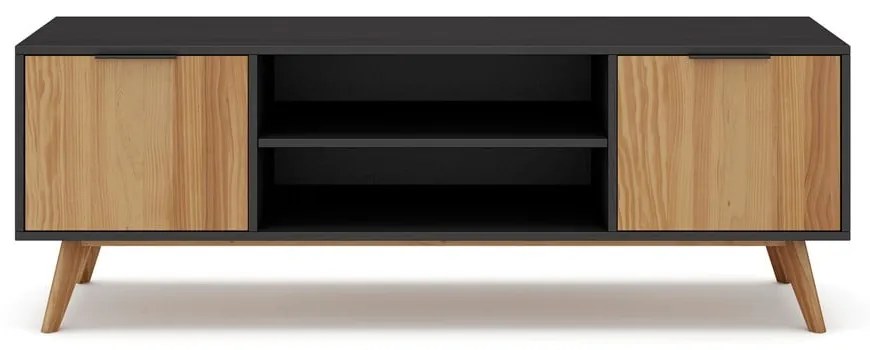 ТВ масичка от черен/натурален бор 140x53 cm Lavis - Marckeric