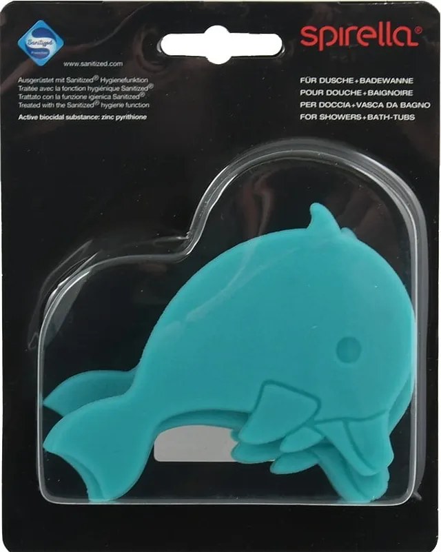 Детска противоплъзгаща подложка за вана 12x8 cm Dauphins – Spirella