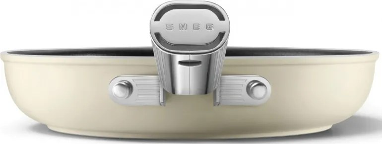 Тиган SMEG FPF2002CRM, 1.5 л, Ø20 см, Керамично незалепващо покритие, До 250°C, Без PFAS, Индукция, Крема