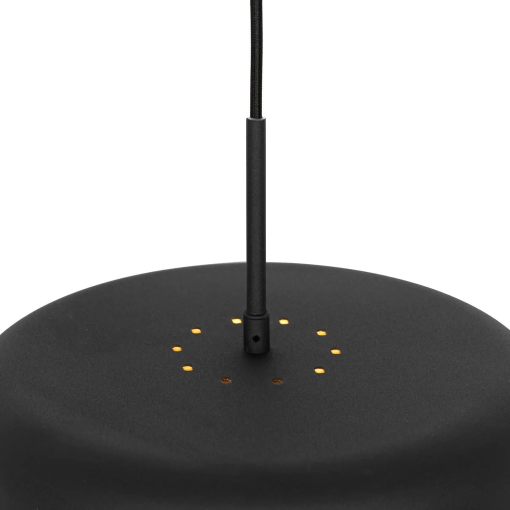 Ретро висяща лампа черна със златен интериор - Jinte