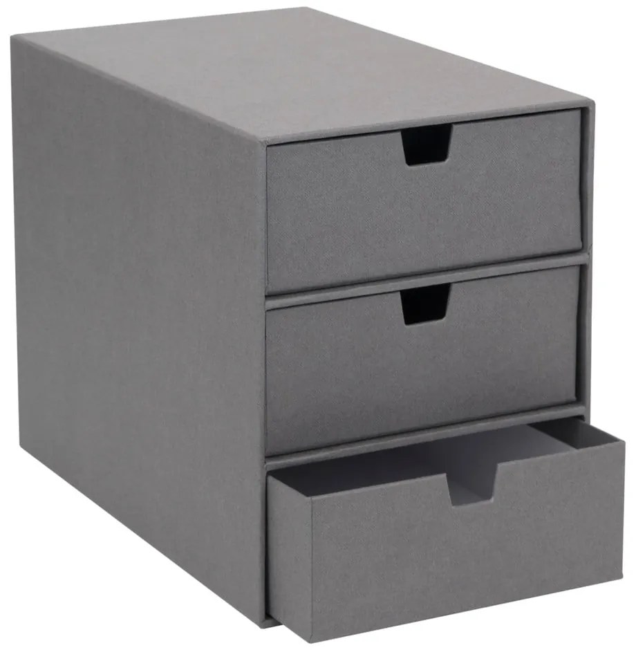 Сива кутия за чекмеджета с 3 отделения Ingrid - Bigso Box of Sweden