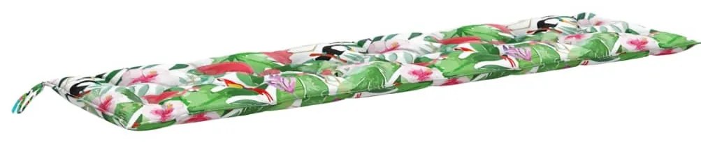 Възглавница за градинска пейка многоцветна 200x50x7 см текстил