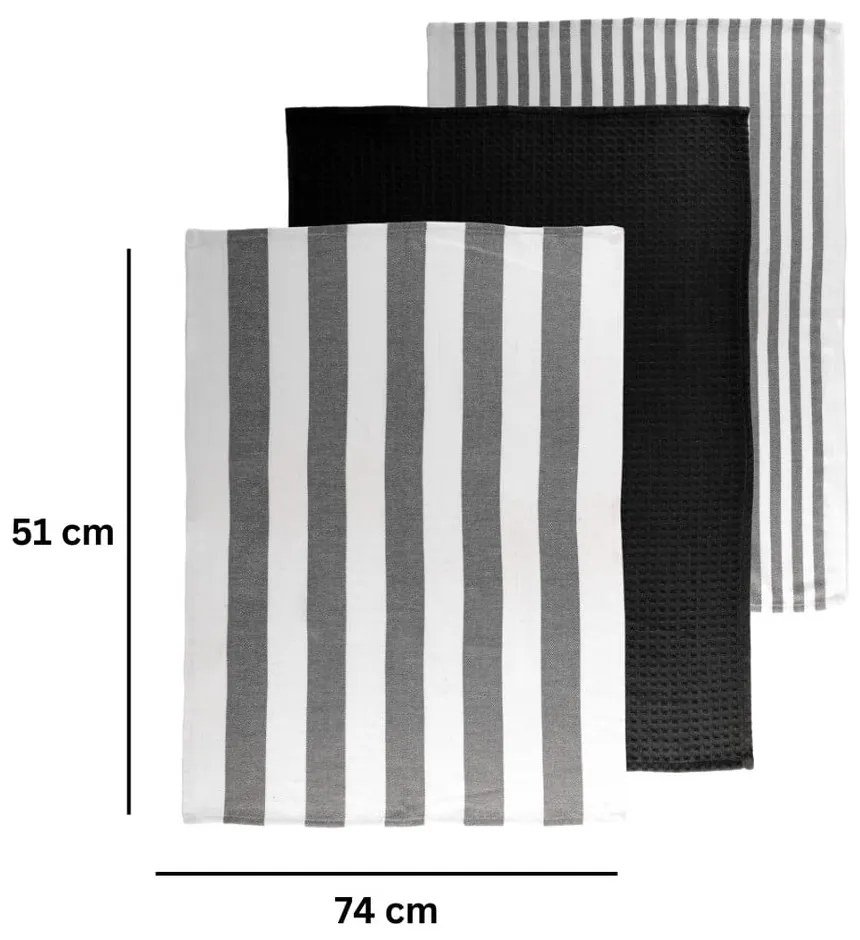 Памучни кърпи за съдове в комплект от 3 бр. 51x74 cm Marra – Tiseco Home Studio