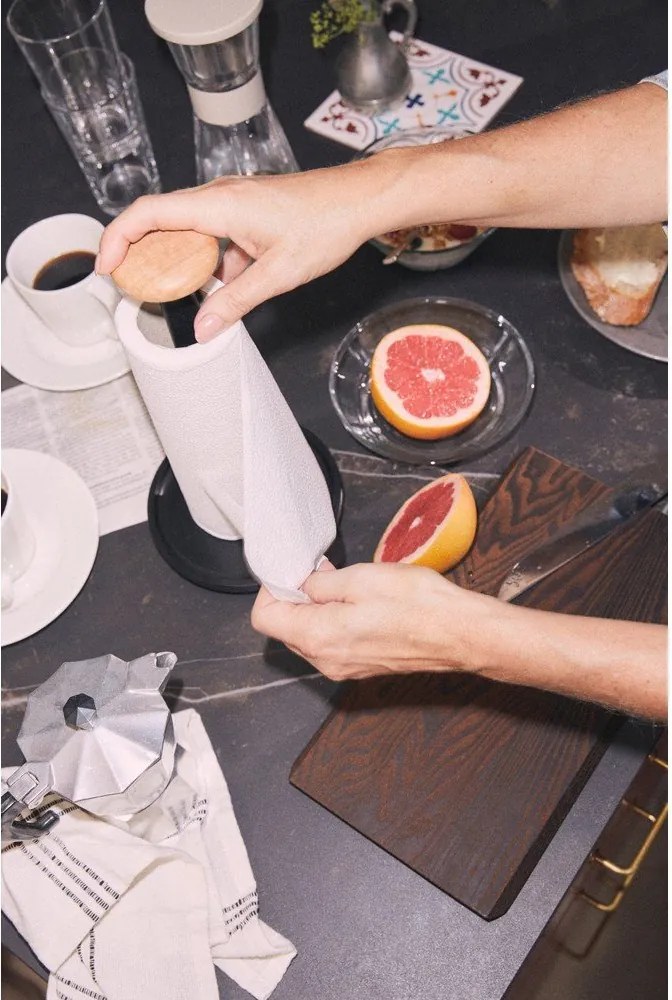 Черна стойка за кухненска хартия ø 15 cm Paper Pal – Rosendahl