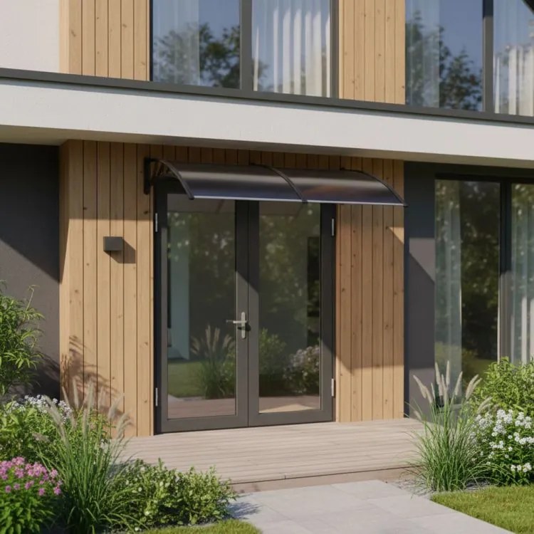Поликарбонатен двоен навес над входната врата 200 x 100 cm