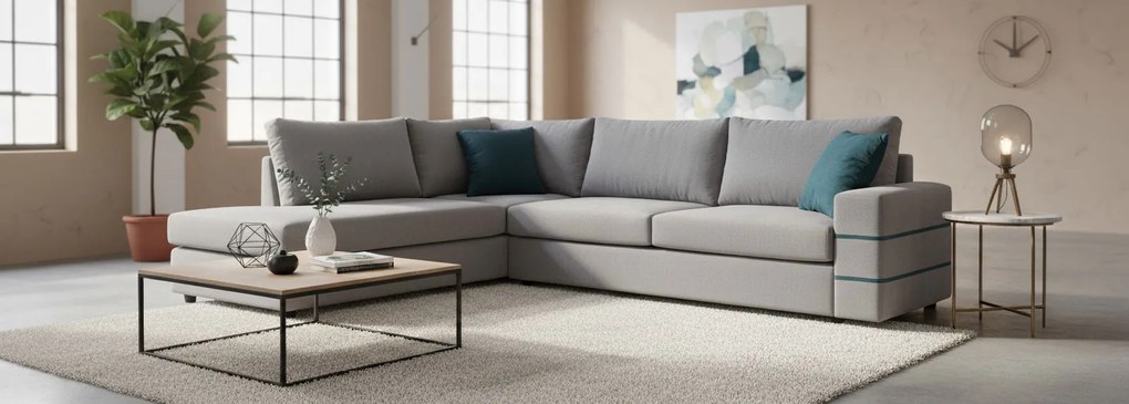 Ъглов диван Holmes-Gray Light-Left