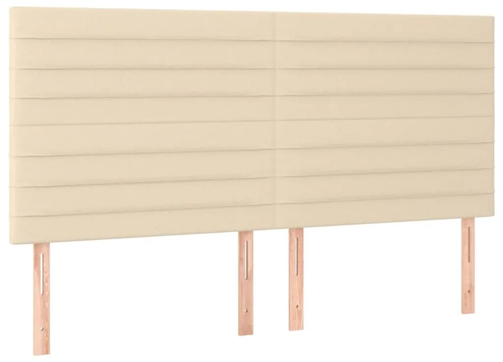 3116491 vidaXL Горни табли за легло, 4 бр, кремави, 90x5x78/88 см, плат