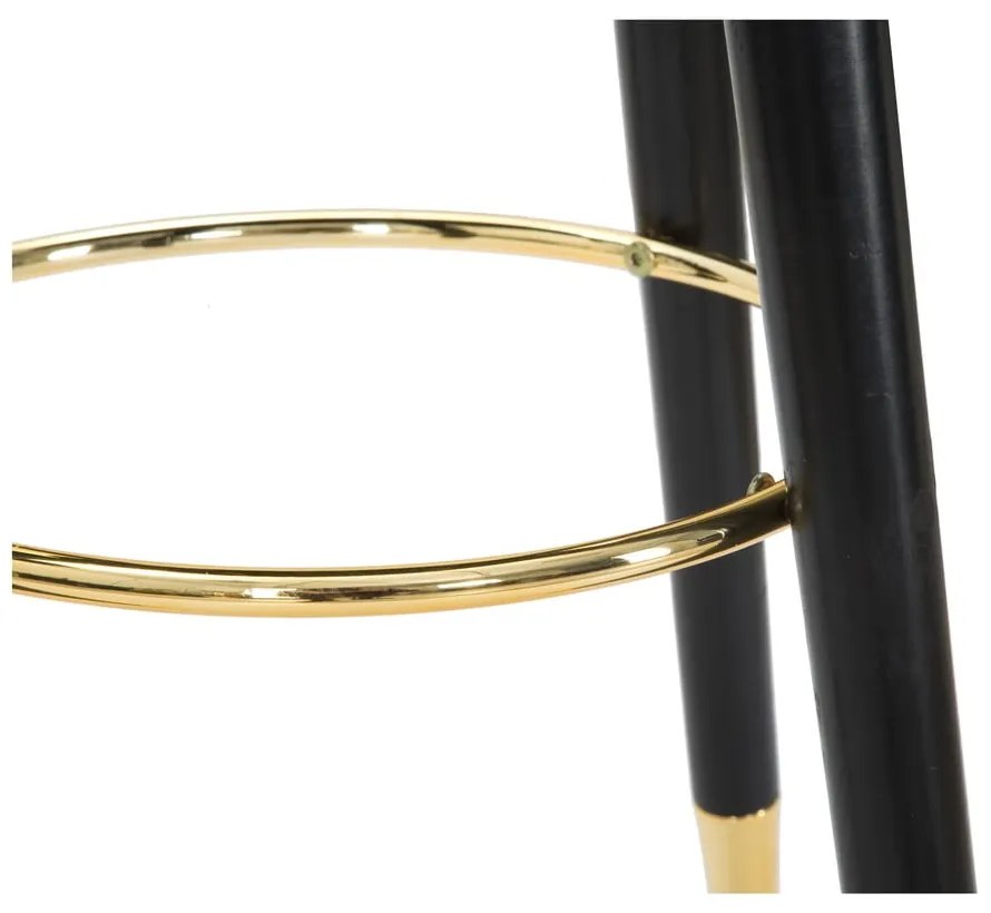 Черен/в златист цвят тапициран бар стол (височина на седалката 74 cm) Paris – Mauro Ferretti