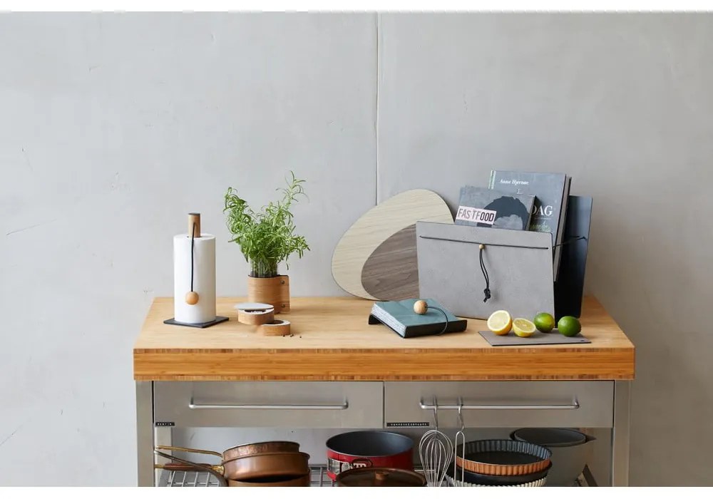 Антрацитна стойка за кухненска хартия ø 13 cm Hippo – LIND DNA