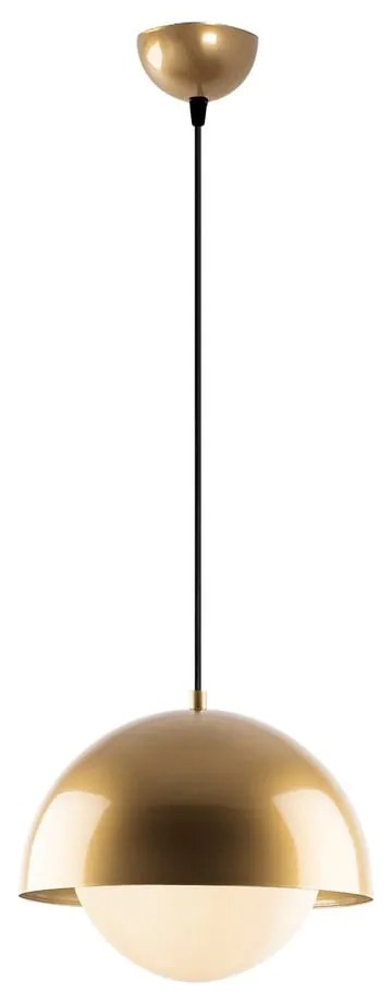 Висящо осветително тяло в златисто със стъклен абажур ø 20 cm Camgoz – Opviq lights