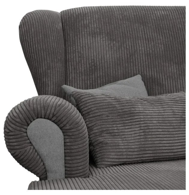 Кафяво-сив шезлонг от рипсено кадифе Lord – Ropez