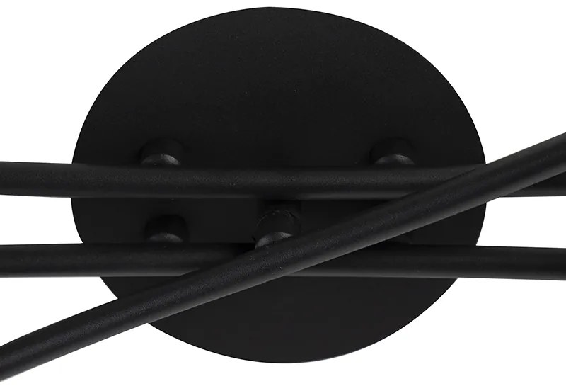 Модерна таванна лампа черна 6-лампи - Lofty