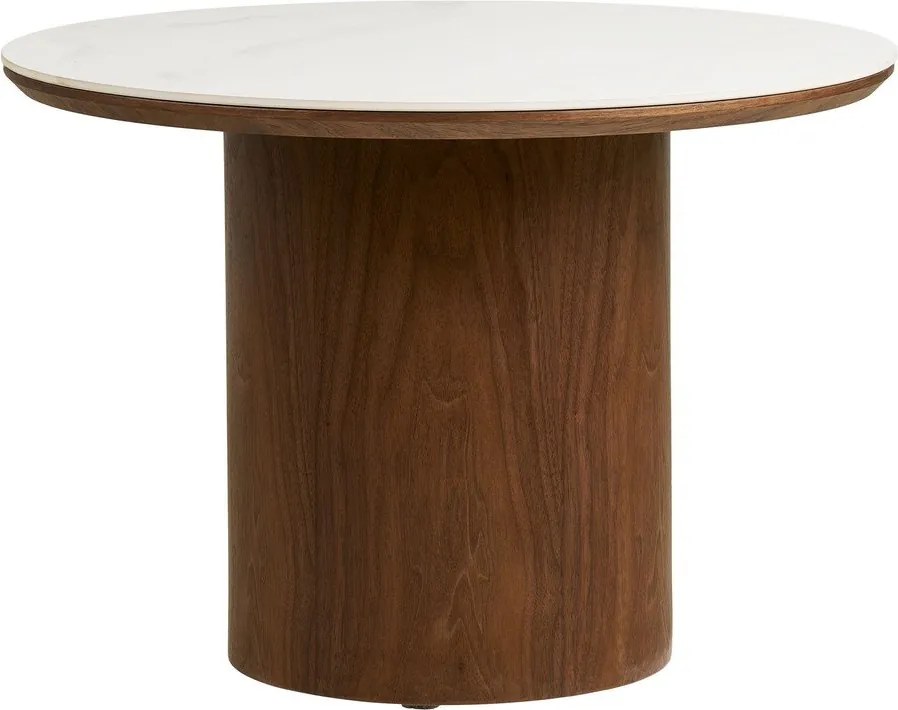 Кръгла масичка за кафе с керамичен плот в тъмно естествен цвят ø 60 cm Noli – House Nordic