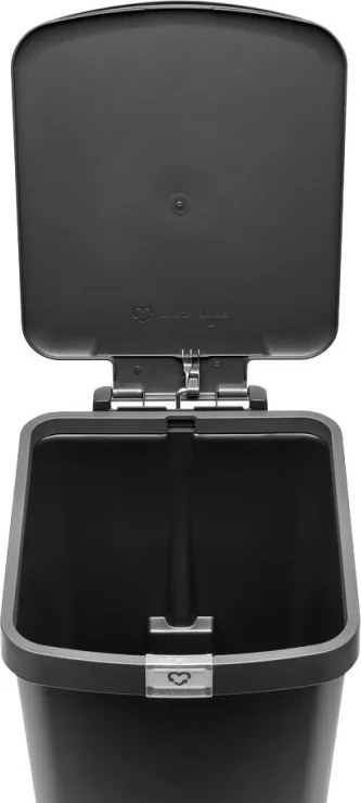Кош за боклук с педал Brabantia StepUp 1008482, 25 л, Екологични материали, Голям отвор, Тъмносив