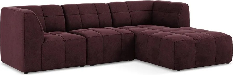 Бордо кадифен ъглов диван (десен ъгъл) Aloha – Makamii