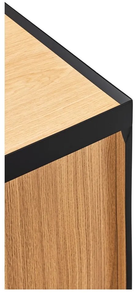 Черна/естествена маса за телевизор от декор от дъб 180x45 cm Arista – Teulat