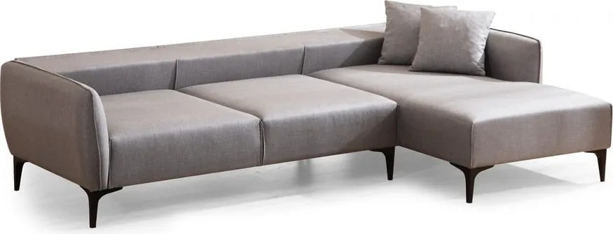 Светлосив ъглов диван, десен ъгъл Belissimo – Balcab Home