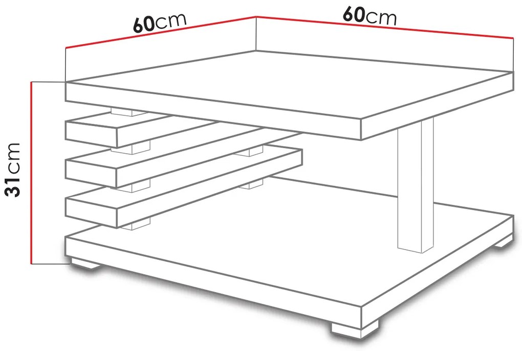 Холна маса Komoso-черен