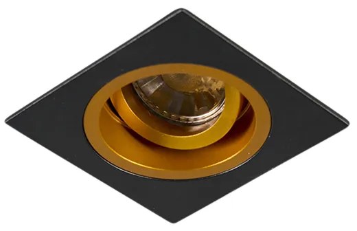 Комплект от 6 вградени прожектора черни със злато 9,3 см въртящи се и накланящи се - Chuck